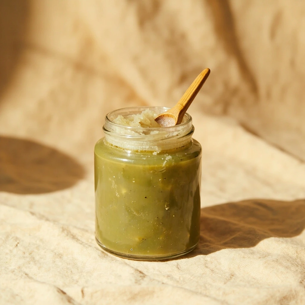 Sea moss gel in a glass jar
