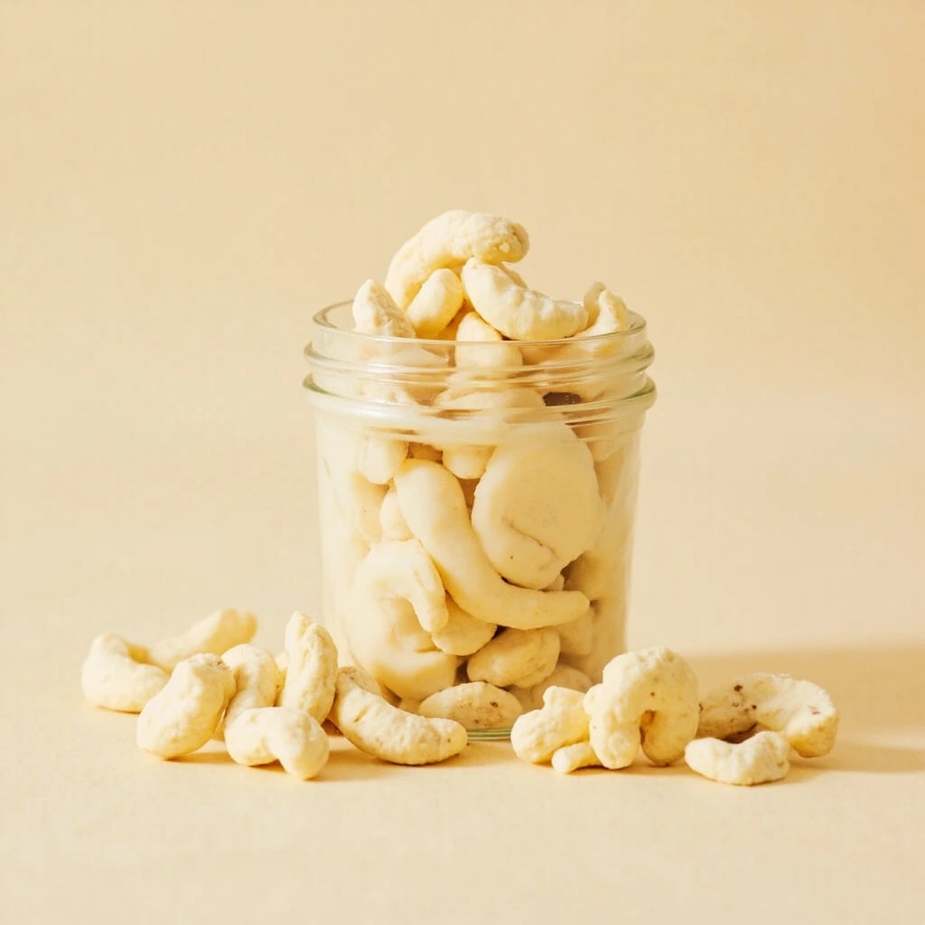 Cultured cashews in a glass jar
